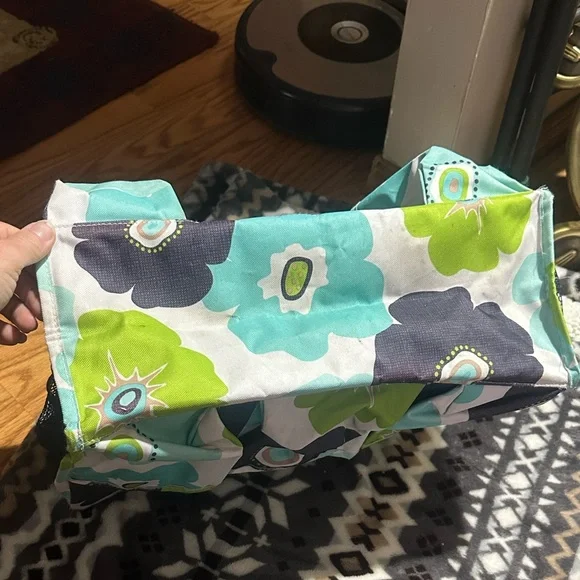 Thirty-One Tote with Blue and Green Floral Design - Picture 8 of 12